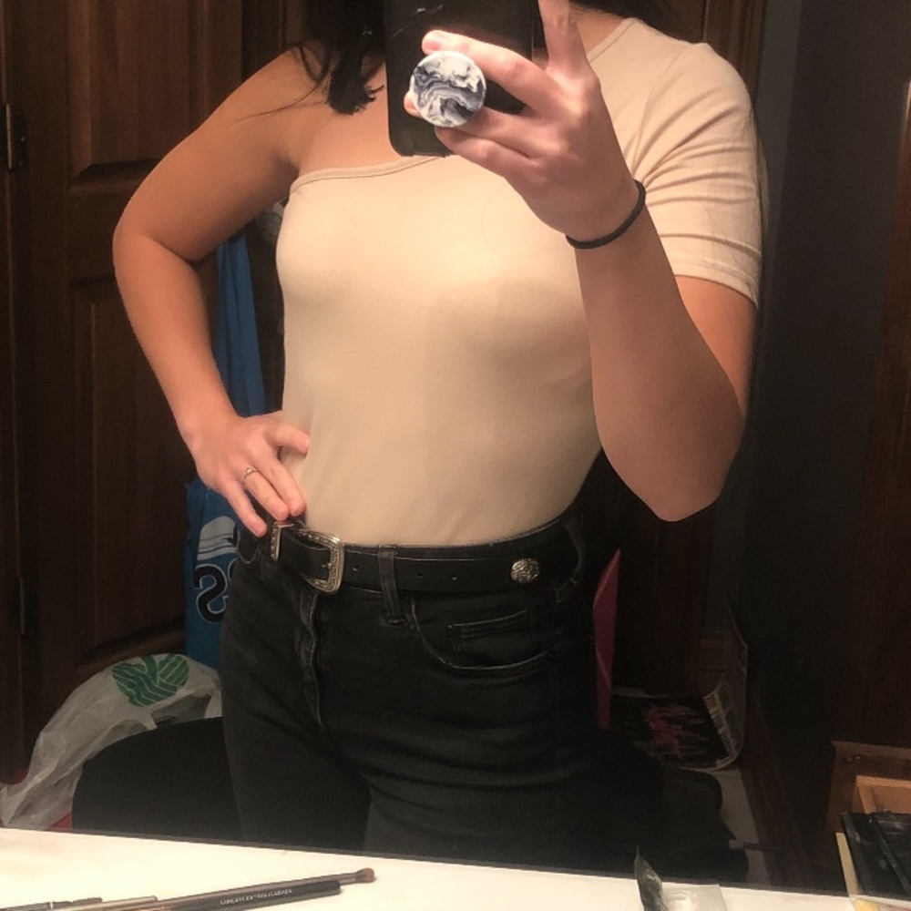 One Shoulder Nude Bodysuit